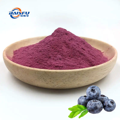 Baisfu pure natural Bilberry extract CAS 84082-34-8 Purple fine powder Containing anthocyanins for Food Additive and health supplement